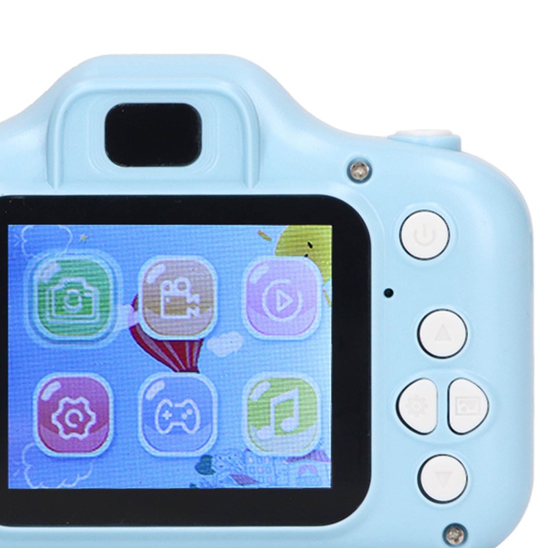 Kids Camera 2.0in IPS Screen Blue Comfortable Grip Rounded Body