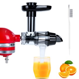 Masticating Juicer Attachment Compatible with KitchenAid Stand Mixers, Cold Press Juicer Attachment with Clean Brush