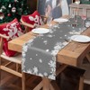 Table Runner, Christmas, Winter Table Runner, Modern, in Grey, Snowflake
