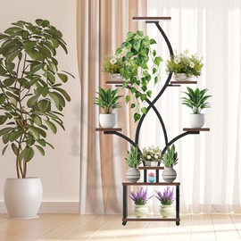 hailanbao Indoor plant stand with plant growth light, 8-tier 63-inch X-shaped suitable for indoor plants, multi-angle metal corner plant stand, plant support, indoor plant rack
