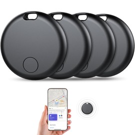 lrgnixs Gps Tracker Tag,Bluetooth Smart Tag 4-Pack Compatible With Find My App Ios,Ip67 Item Finders Location Tag for Luggage Bags Wallets Backpacks Keys Tracking Tag,Black