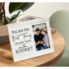 SRADMO You Are The Best Thing I've Ever Found on The Internet Picture Frame,Romantic Online Dating Remembrance Gifts 10×8 inch Tabletop Photo Frame Frames for Him Her Long Distance Couples