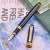 Lanxivi Duke D2 Fountain Pen Black Gold Trim Fine Nib