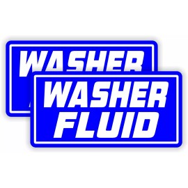 Unbranded/Generic 2-pack WASHER FLUID 2.5"x5" Vinyl Decals / Stickers Markers Labels ID Drum Shop