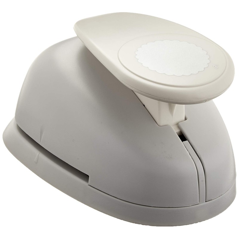 Rayher Paper Craft Punch, Scalloped Circle Lever Punch for Card