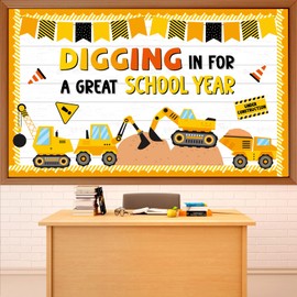 Construction Bulletin Board Welcome Classroom Decorations Motivational Paper Cutout Border Back to School Constructional Worker Poster Sign for Preschool Elementary Classroom Wall Party Supplies Decor