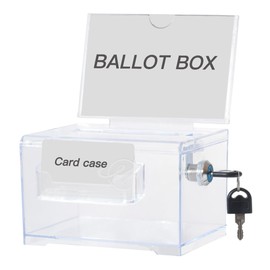 Aoreun Spendenbox Abschließbar, Acrylspendenbox Vorschlagsbox mit Schildhalter Geldkassette Transparente Wahlurne, Klarebox Acryl für Visitenkarten, Kommentare, Stimmzettel, Spenden (16x11.8x10 cm)