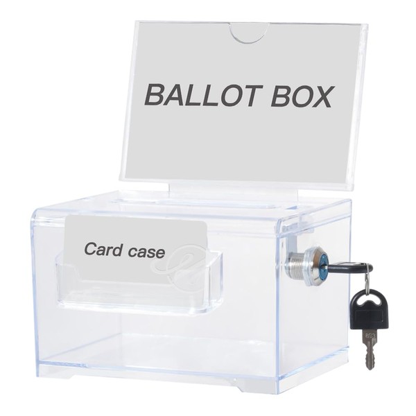 Aoreun Spendenbox Abschließbar, Acrylspendenbox Vorschlagsbox mit Schildhalter Geldkassette Transparente Wahlurne,