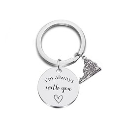 JJTZX I'm Always with You United States Map Keychain Moving Away Gift Graduation Gift Long Distance Relationship Gift (Virginia)