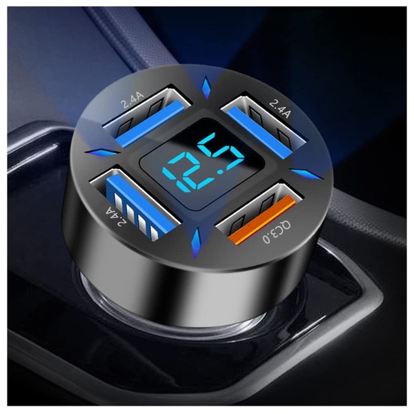 KIFIDAN 66W Fast USB Car Charger Fast Charge with Voltmeter