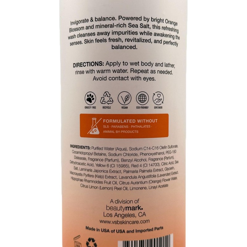 Vitamins And Sea Beauty Orange Blossom Body Wash Invigorating &