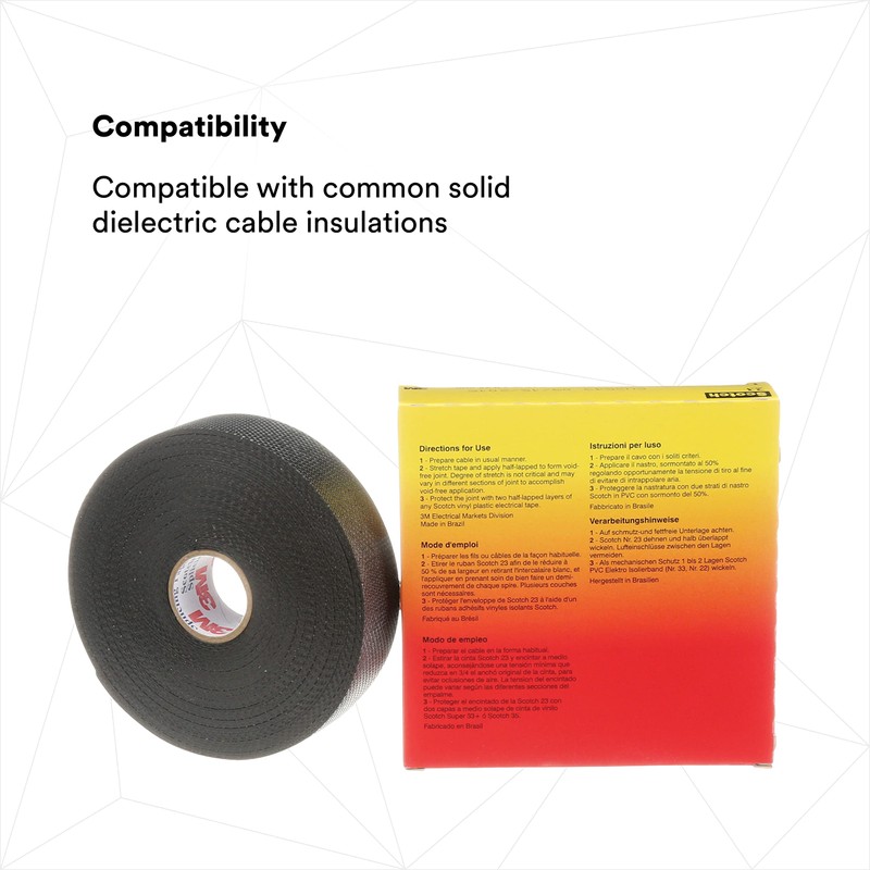 3M Scotch Rubber Splicing Tape 23, 1 in x 30
