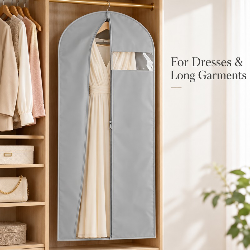 Garment Bags for Hanging Clothes – Zippered Dust Covers for