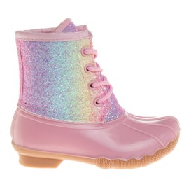 Josmo Kids Classic Boots Rain, Pink Glitter Multi, 5 US Unisex Toddler