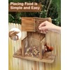 Squirrel Feeder for Outside, Durable Wooden Squirrel Feeder Platform, Funny
