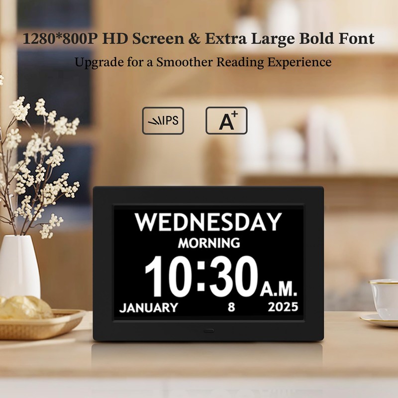 10.1'' Digital Clock, 1280*800p HD Extra Large Display, Digital Clock