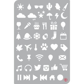 Stencil Template Bullet Journal Icons 18 x 12 cm Drawing Scrapbooking Diary