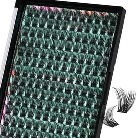 Lash Clusters Wet Look 168Pcs Eyelash Cluster Ultra-Thin Lash Band Eyelashes Extensions Spiky Anime Wide Span Lashes(Okra,D-14mm)