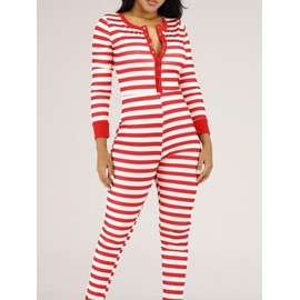 Springcmy Women Christmas Deep V-Neck Jumpsuit Deer Snowflake Bodycon Romper Pajamas Sleepwear Bodysuit Loungewear