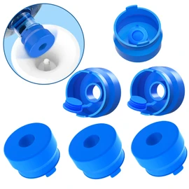 MYLOLF - Tapa de jarra de agua de 3 y 5 galones, paquete de 6 tapas reutilizables de silicona de grado alimenticio para botellas de agua y dispensadores de agua estándar de 55 mm, sin derrames ni