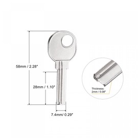 sourcing map Pack of 10 Key Blanks 28 mm Length 2 Slots Brass Replacement Uncut Replacement Tool