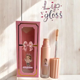 Abby Lip Gloss Collection - Pink Packaging with Bow Design and Lip Gloss Product Inside:_Bisque