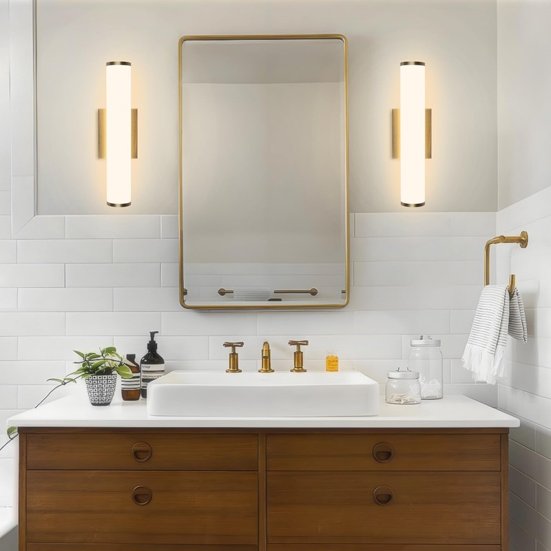 Kalium 16in Modern Wall Sconces, Dimmable Bathroom Vanity Lights, 3000K