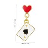 BESPORTBLE 1Pair Heart Playing Card Dangle Earrings for Women Asymmetric