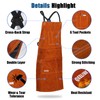 QeeLink Leather Welding Apron with 6 Pockets - Heat &
