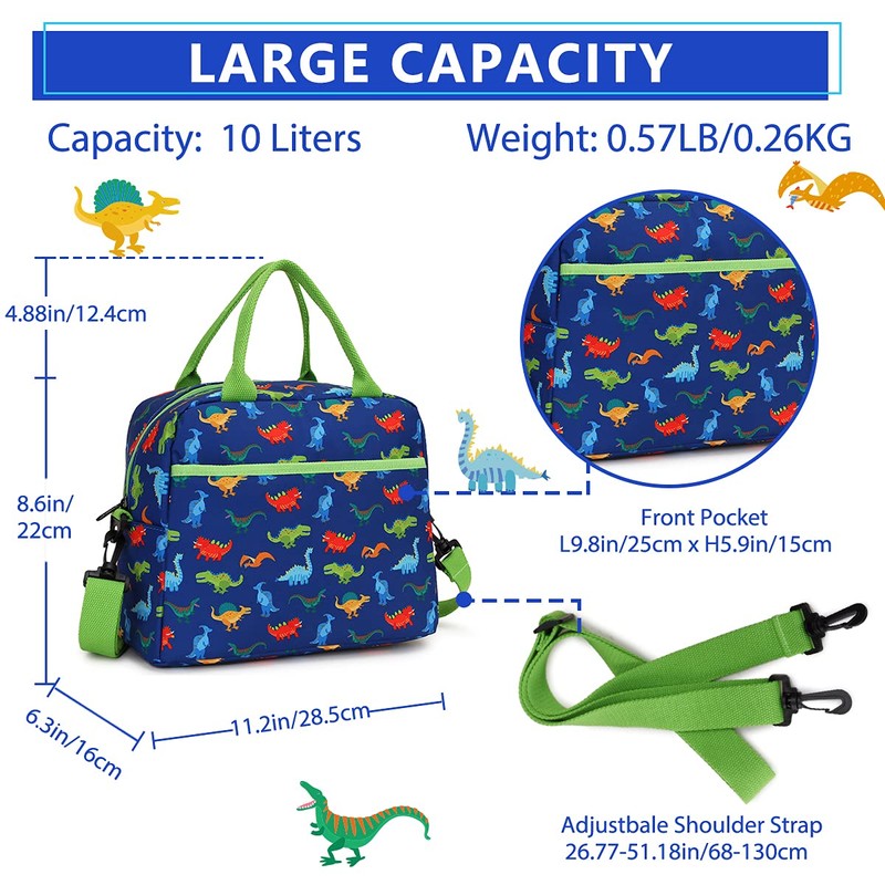 Lunch Bag for Boys, Insulated Lunch Box Bag Cute Dinosaur