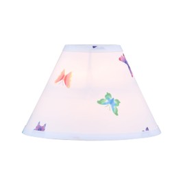 Aspen Creative 56036, Hardback Empire Transitional UNO Lamp Shade, White with Butterfly and Floral Desing, 4" Top x 10" Bottom x 7" Slant, Slip UNO 33mm