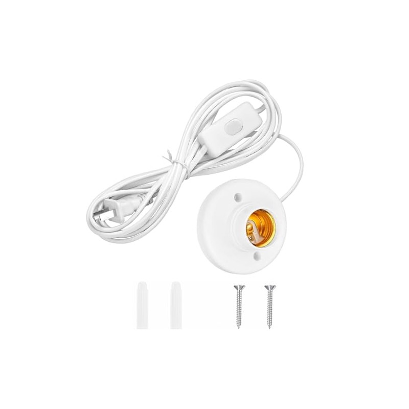 10FT Light Bulb Base with Cord E26/E27 Light Socket with