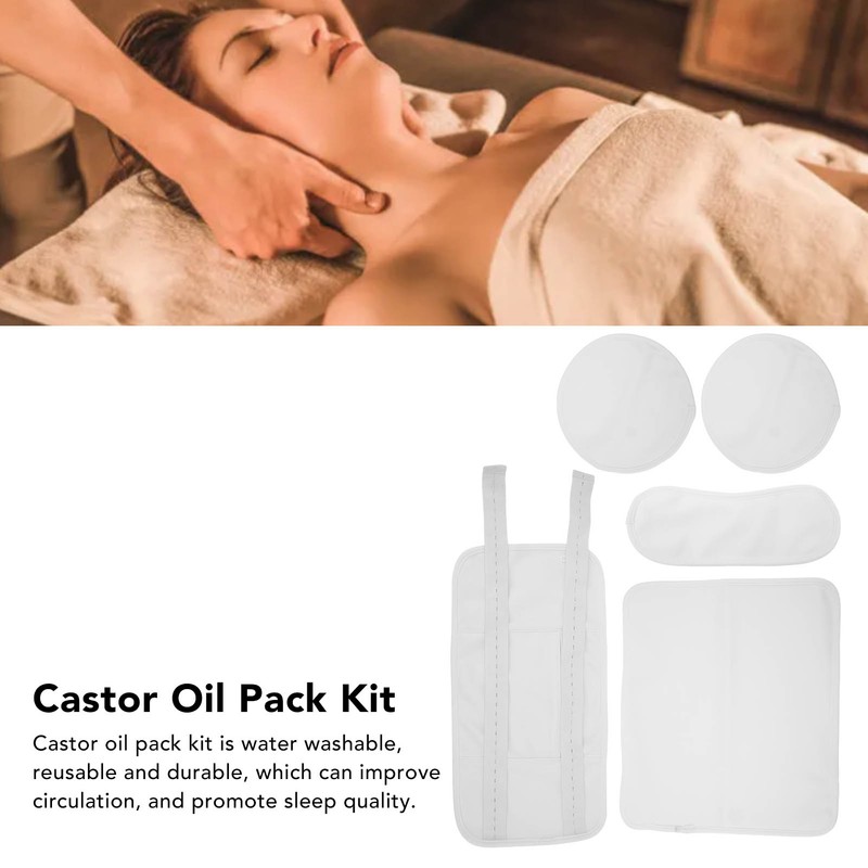 4pcs Castor Oil Packs Set Prevent Leakage Adjust Strap Reusable