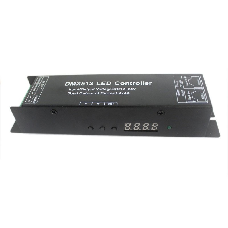 JOYLIT DMX512 LED Decoder 4CH 4A 192W with Digital Display,