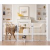 No Pawblems Freestanding Dog Gate with Cat Door for Indoor
