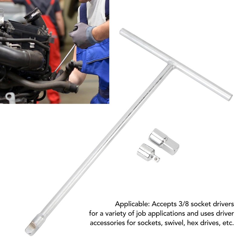 T Handle Wrench Drive 3/8-inch Chrome Vanadium Steel T Bar