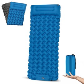BITIWEND Sleeping Pad Ultralight Inflatable Camping Mat Self Inflating 200x68cm Built-in Foot Pump Camping Mattress Portable Air Bed Waterproof Compact 30x12cm for Backpacking, Hiking, Beach, Tent