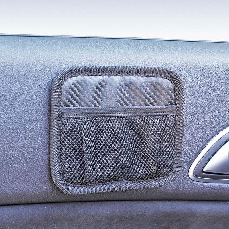Napolex Fizz-1110 Carbon Style Mesh Pocket, Compact Size, Car Accessories,