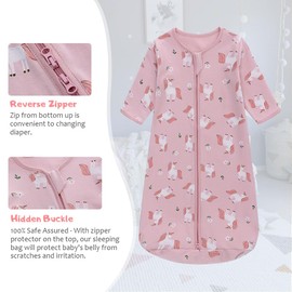 Miracle Baby Long Sleeve Sleep Sack 2 Pack Wearable Blanket Baby 100% Cotton Sleeping Bag for Newborn Infant Toddler, Dot +Horse, 12-18 Months