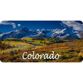 Colorado Snowy Mountain Scene Photo License Plate