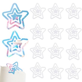 Frinnovan, 12 Pack Sublimation Blank Acrylic Thermal Jumbo Paper Clips DIY Bookmarks Paperclips for Office Business DIY Supplies (Star)