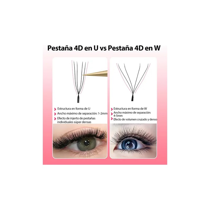 Pestañas Postizas Itntfn 4d Forma U Naturales Y Voluminosas