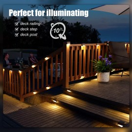 SOLPEX Solar Powered Deck Lights 16 Warm White LED Lights for Outdoor Safety