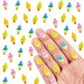 HOMICO 200 Pieces Tiny Ice Cream Decor for Dollhouse Miniatures Mini Food for Crafts Micro Resin Things for Dollhouse Mini Kitchen Micro Landscaping Decoration