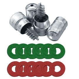 Battery Terminal Cleaners, 2PCS Battery Terminal Cleaning Brushes and 12PCS Battery Terminal Anti-Corrosion Washers Protector Fiber, Universal Automotive Cleaning Accessories for Car, Marine, Boat, RV