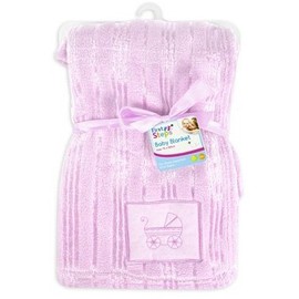 Luxury Soft Cute Baby Blanket Embroidery design 30° Washable 0months+ - Pink