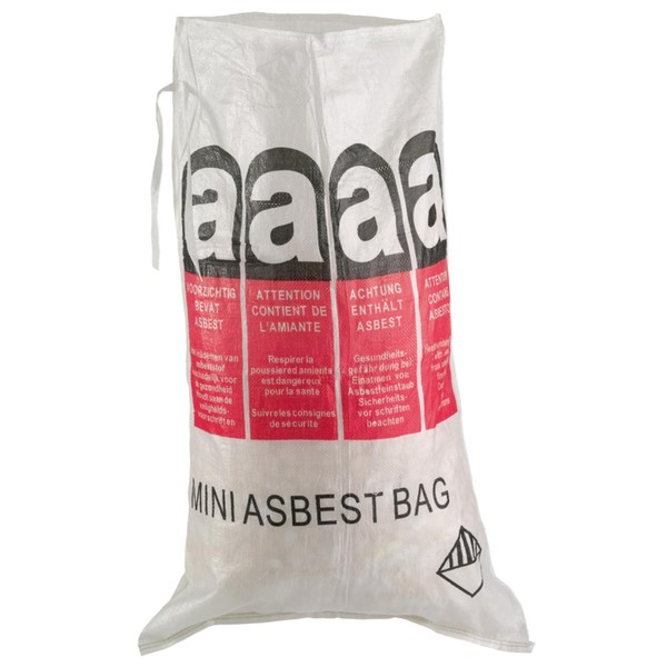 Safetytex Mini Asbestos Bag, Polypropylene Fabric Bag, Asbestos, 70 x