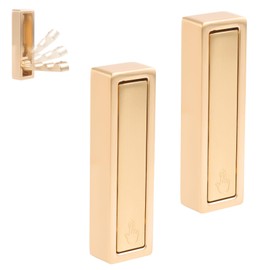 BOXOB 2 Pcs Foldable Gold Wall Hooks, Heavy Duty Brushed Gold Wall Mount Folding Coat Hooks for Hanging Robe Coat Towels Clothes Backpacks Hats Keys(Rectangle)