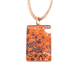 Handmade Murano Glass Pendant, Murano Glass Jewellery from Venice Italy, Millefiori Flower on Gold Leaf, 3cm x 2cm (Camilla)