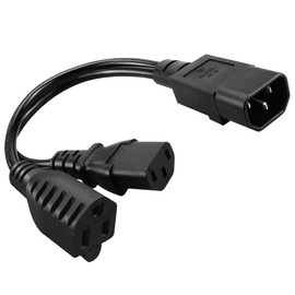 Splitter Power Cord IEC 320 C14 C13+NEMA 5-15R Power Cord Y Splitter Extension Power Cable for Computer Plasma TV Printer Monitor AC Adapter